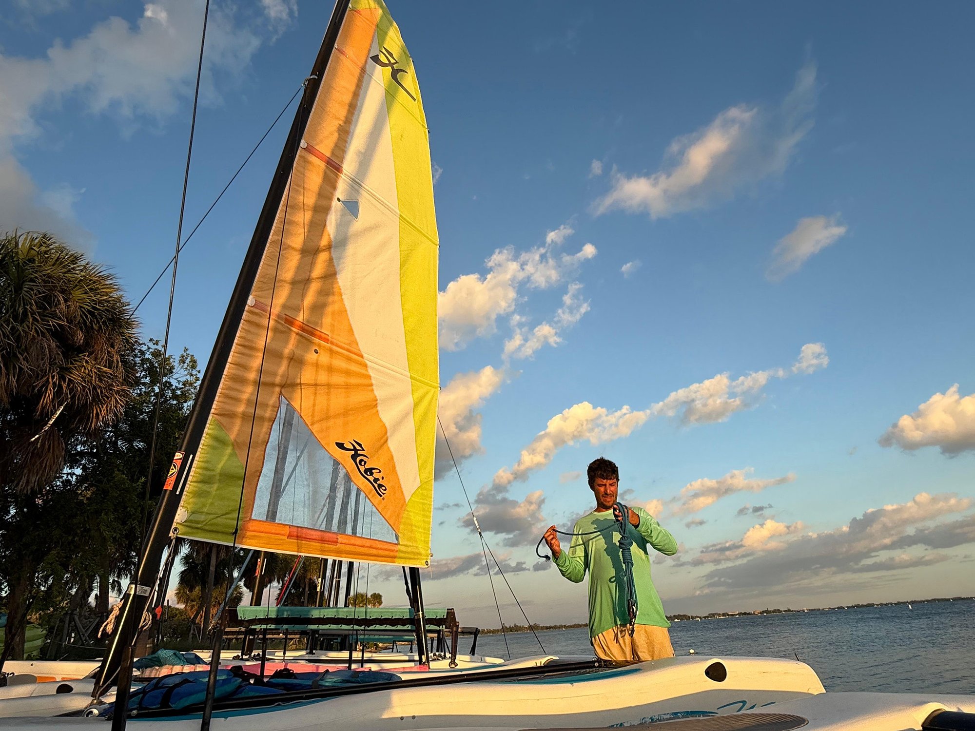 PADL sailing page showing real Hobie catamaran imagery